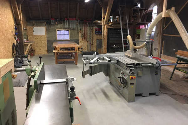 Onze werkplaats met werkbank